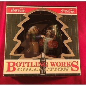 Coca-Cola Classic Bottling Works Collection Elves Penguin Cooler Ornament